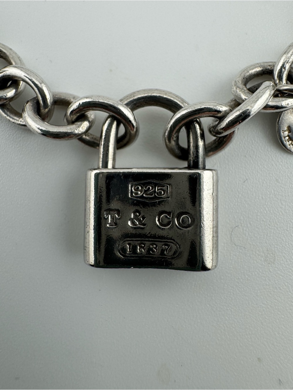 Tiffany and Company 1837 Padlock Charm Bracelet Sterling Silver - Picture 2 of 7
